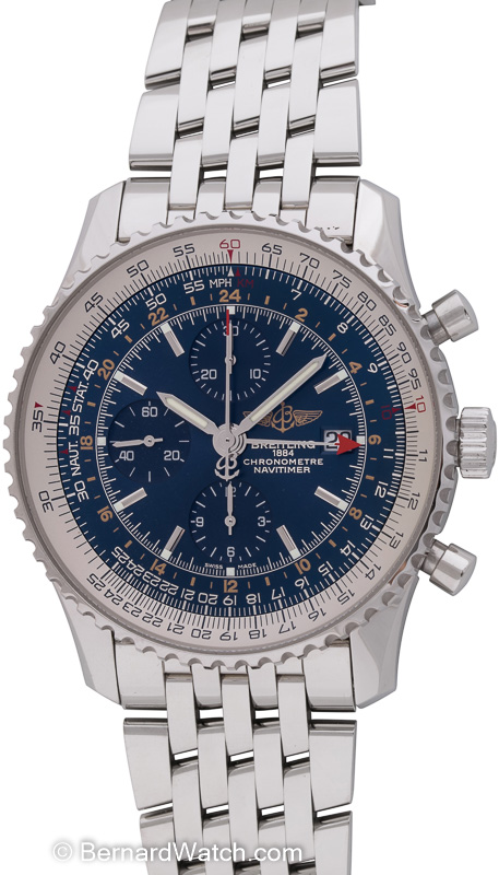 Breitling Navitimer World A24322 SOLD OUT blue dial on Navitimer bracelet