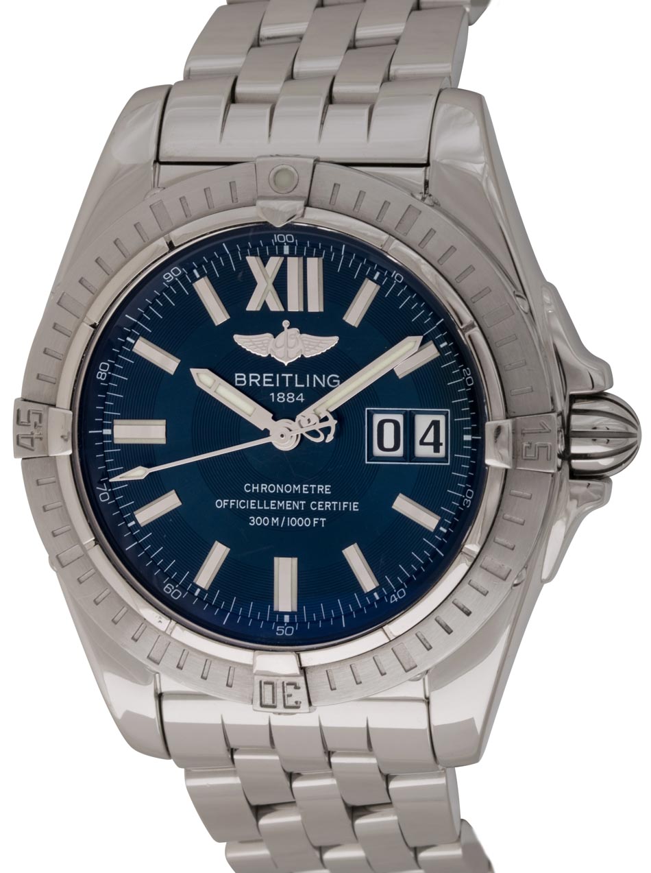 Breitling - Galactic 41 : A49350 : SOLD OUT : blue dial on Pilot bracelet