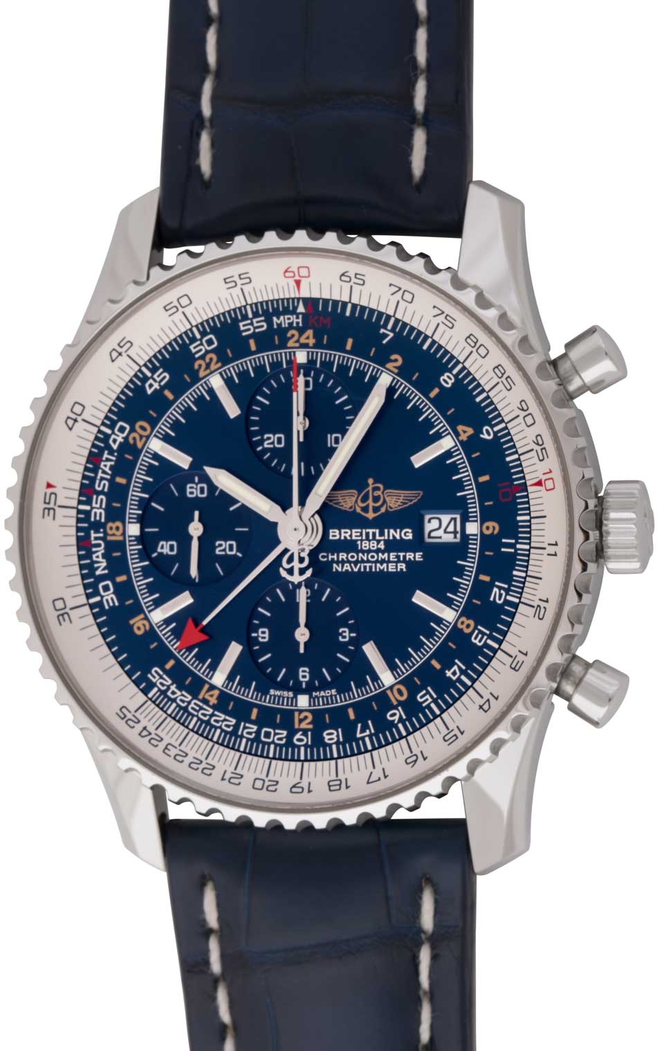 breitling navitimer world blau