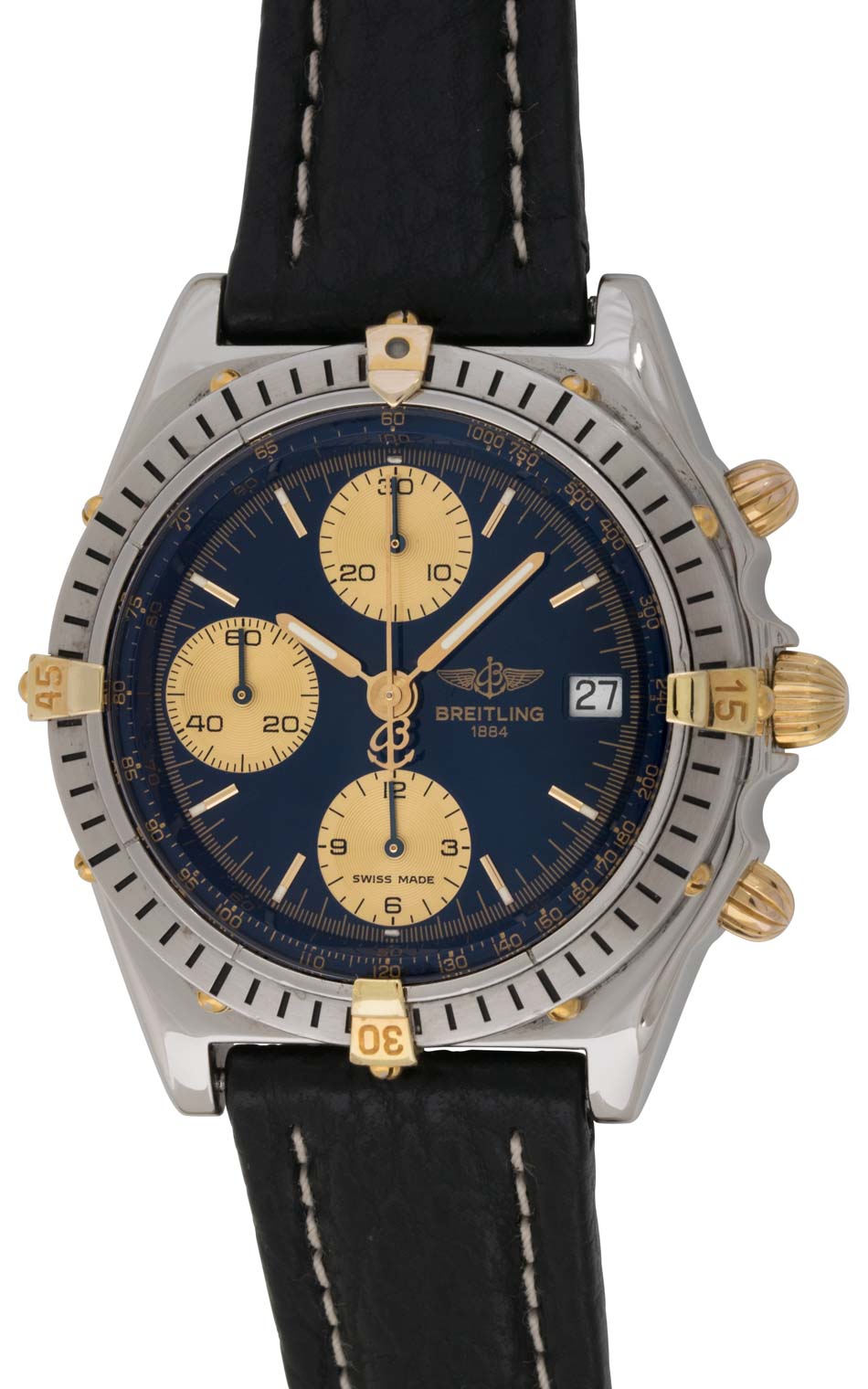 Breitling - Chronomat : B13048 : SOLD OUT : blue / gold dial on black ...