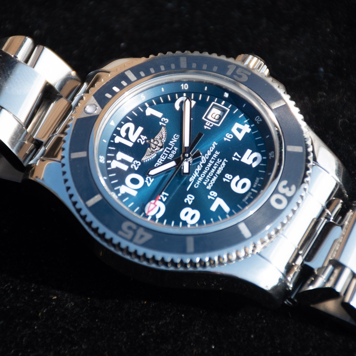 Breitling superocean ii 42 blue best sale