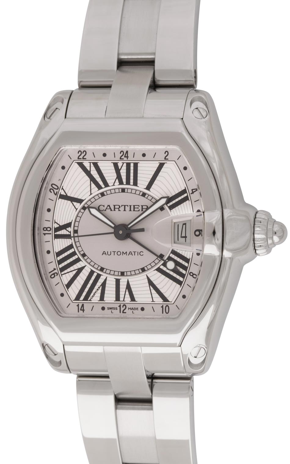 Cartier - Roadster GMT XL : W62032X6 : SOLD OUT : fancy silver dial on ...