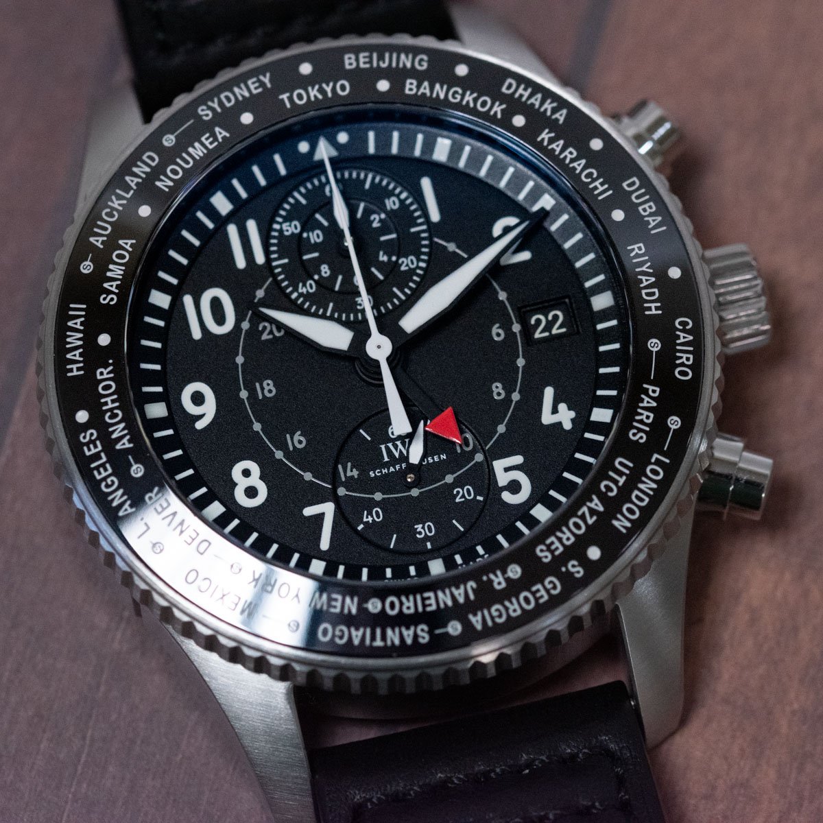 Iwc pilot timezoner chronograph best sale