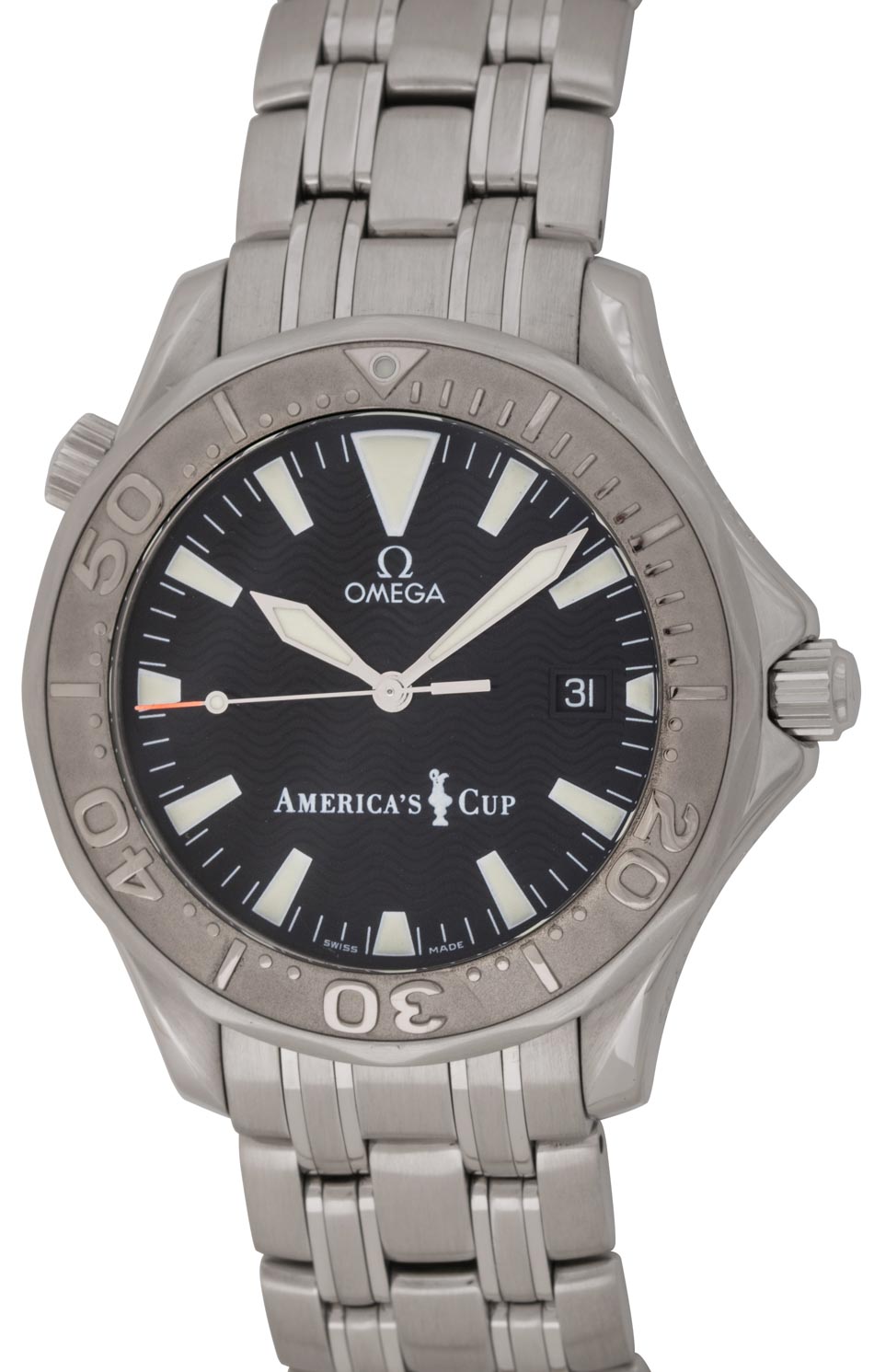 Omega Seamaster. 41mm. Automatic. White gold bezel. America's Cup. Limited  Edition.