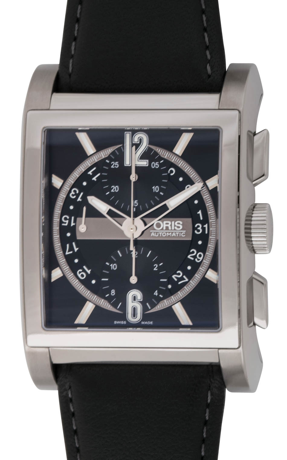 oris rectangular titan chronograph