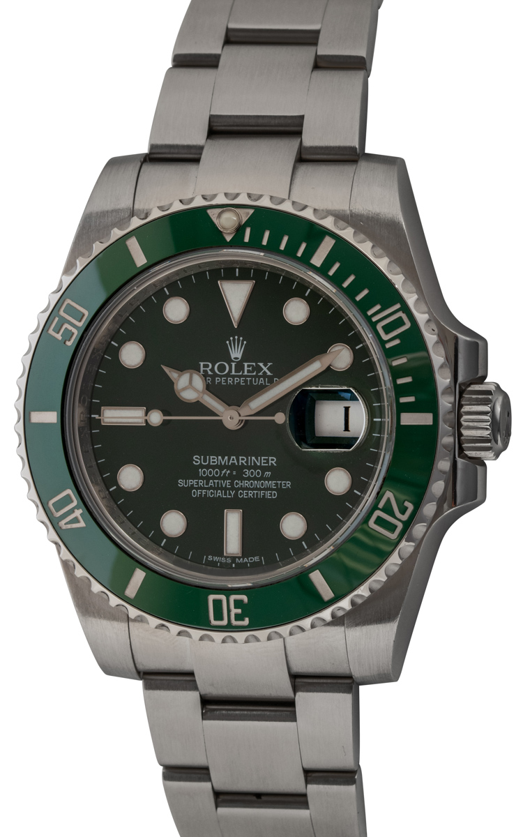 2011 Rolex Submariner Date Hulk 40MM Steel Green Dial (116610LV