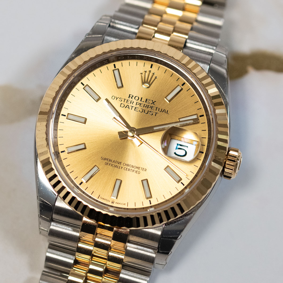 Rolex Datejust 36 126233 0015 champagne dial on Jubilee Bracelet