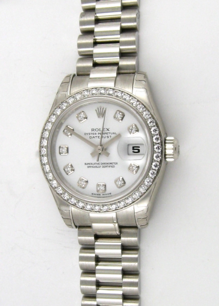 Rolex - Ladies Datejust President : 179136 : SOLD OUT : Diamond silver dial