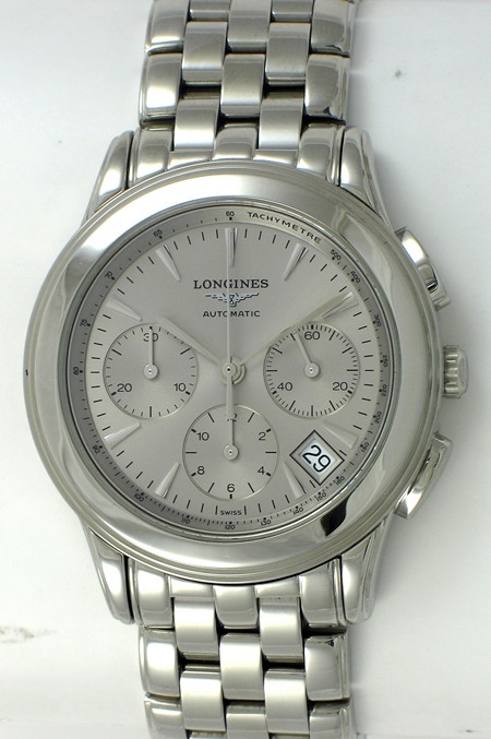 Longines - Flagship Chronograph : L4.718.4 : SOLD OUT : silver dial on ...