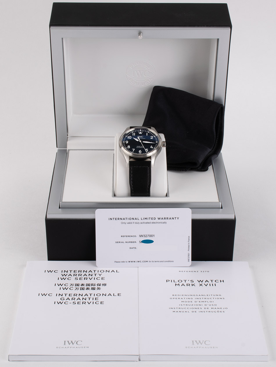 IWC Pilot s Mark XVIII IW327001 SOLD OUT black dial on