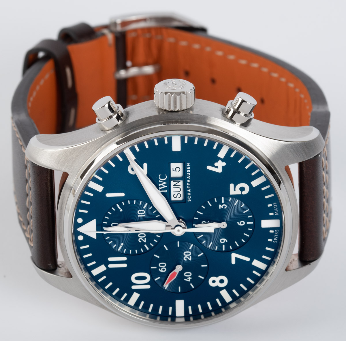 2023 IWC Pilot IW377714 Le Petit Prince Automatic Chronograph Day Date 43mm  Blue Wristwatch with Box and Papers