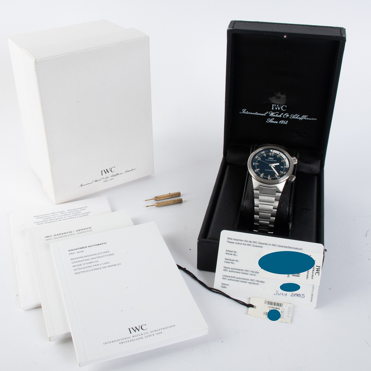 IWC - Aquatimer : IW354805 : SOLD OUT : black dial on Stainless Steel ...