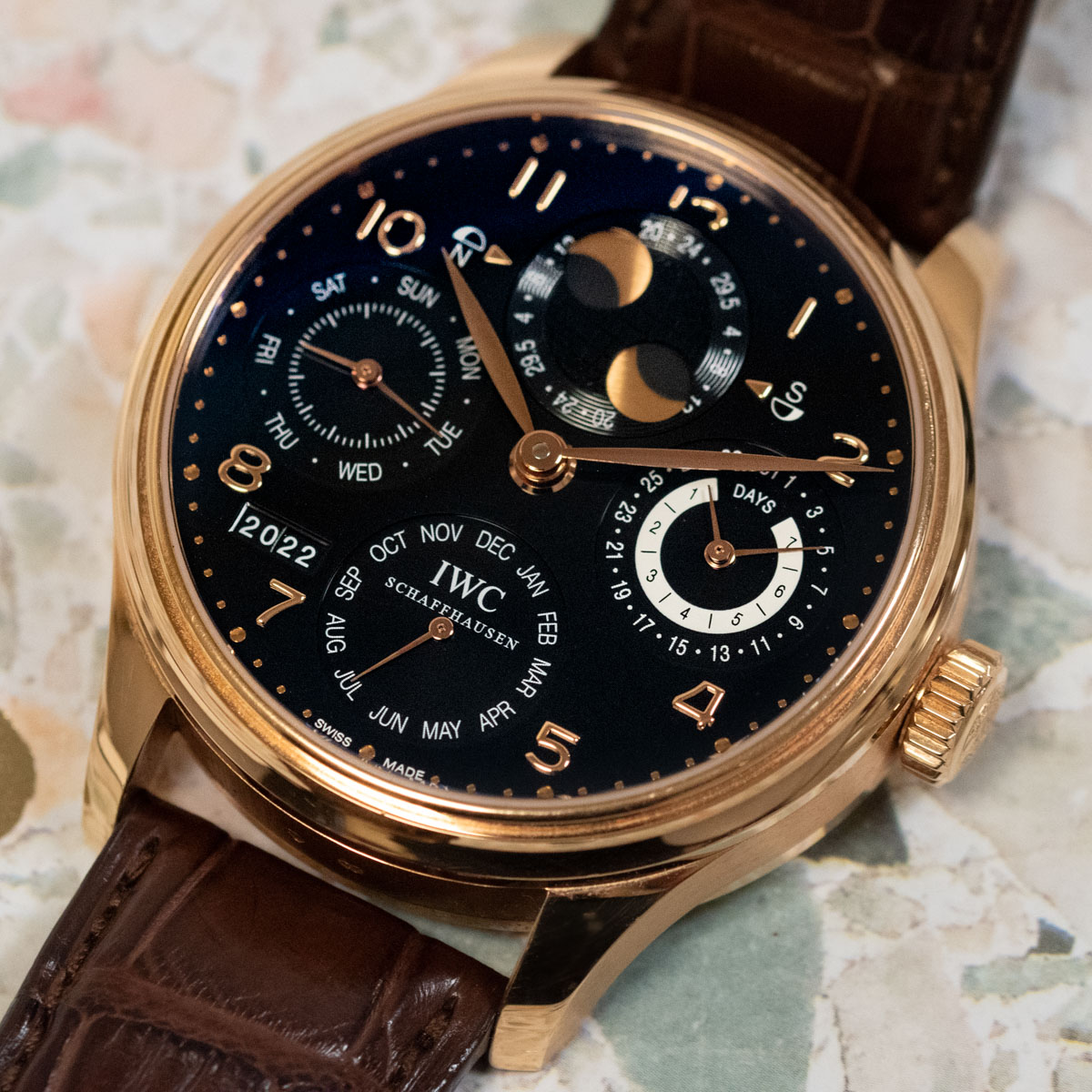 Iwc portuguese perpetual shop calendar rose gold