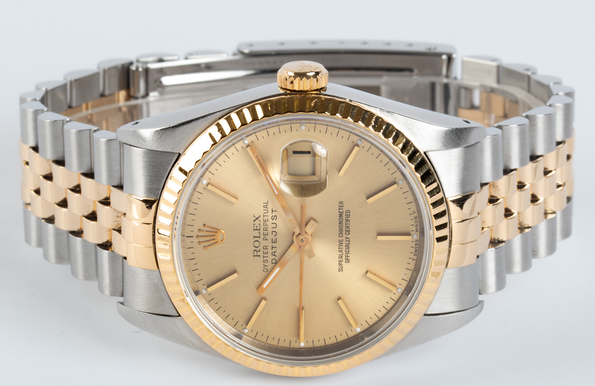 Rolex Datejust 36 : 16233 champagne dial on Jubilee Bracelet