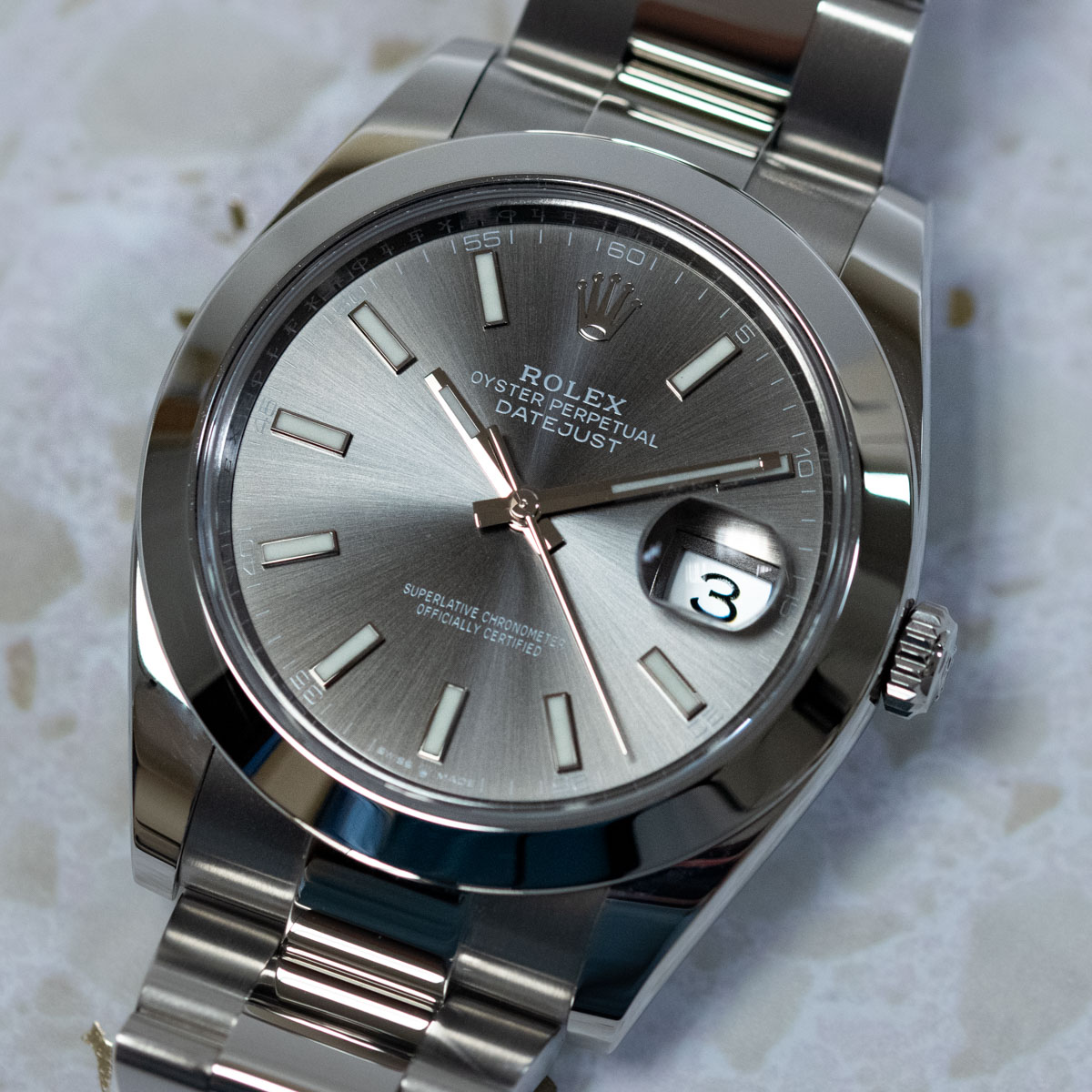 Rolex datejust 41 rhodium on sale price