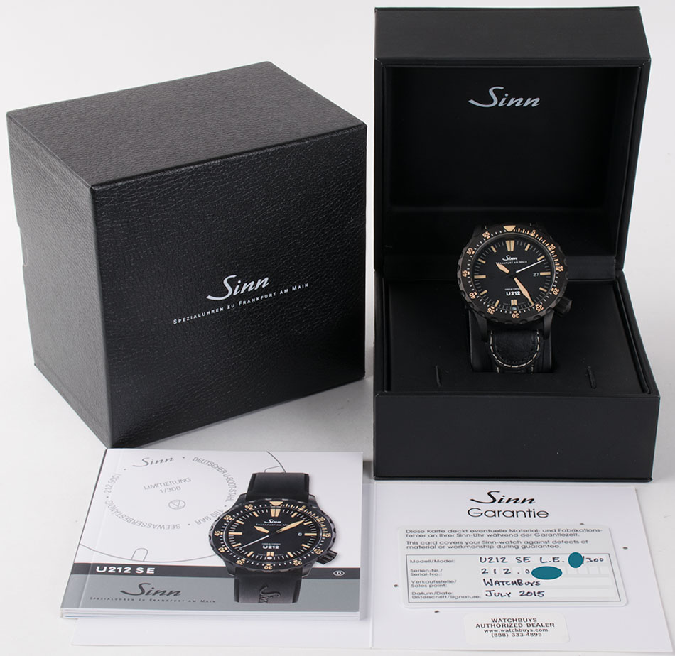 Sinn - U212 SE Limited Edition : 212.001 : SOLD OUT : black dial on ...